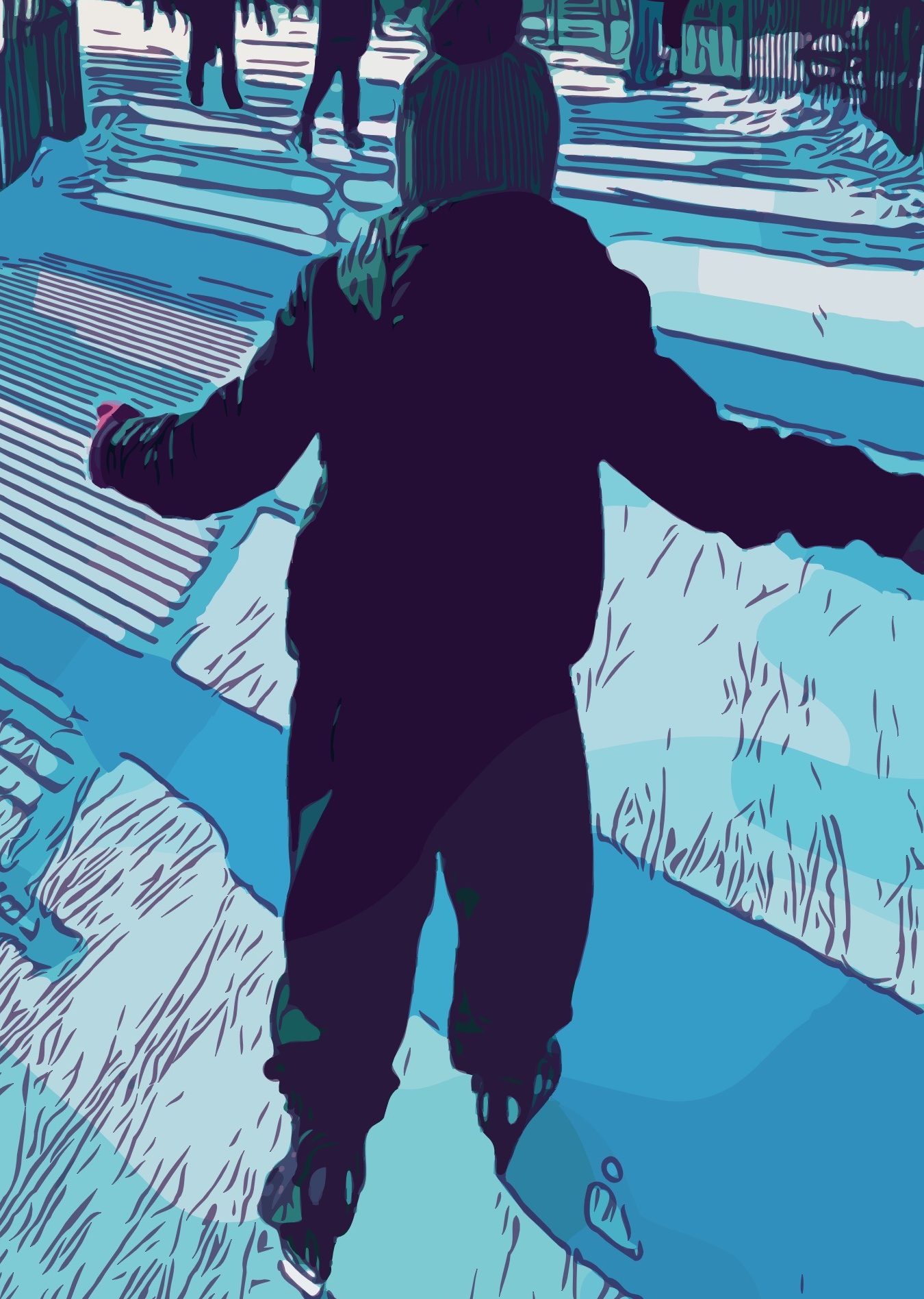 ice skating vector image